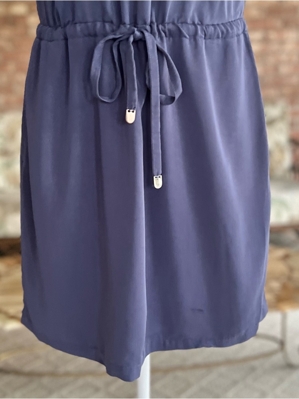 Alya Francesca’s Dress Blue Drawstring Waist Blouson Mini S Casual Travel - Picture 6 of 16